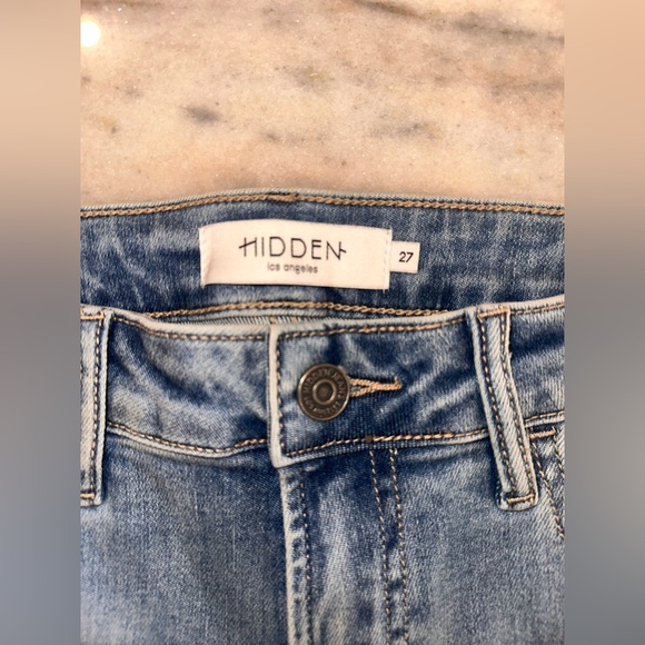 Hidden Size 27 Distressed Women's Blue Flared Jeans - Picture 5 of 12